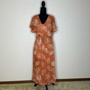 SIENNA SKY MEDIUM ORANGE FLORAL DRESS
